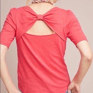 Meadow Rue Pink Bow Shirt M